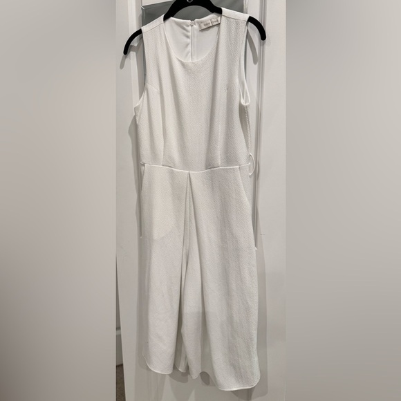 Bishop + Young White Jumpsuit Quiet Luxury Wide Leg Clean Girl Aesthetic - Picture 3 of 9